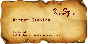 Kirner Szabina névjegykártya